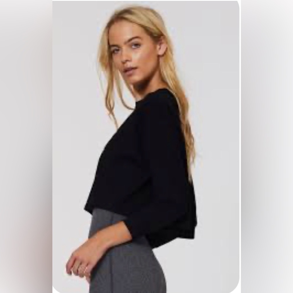 NWT All Saints Black Cropped  Sweater  Wool Alpaca Blend Beautiful 🖤